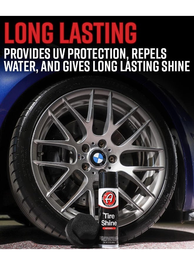 Adam's Polishes Aerosol Tire Shine 12Oz - Fast, Easy, Effective Way To Add Gloss - No-Sling Use With Or Without Tire Applicator - Image 4