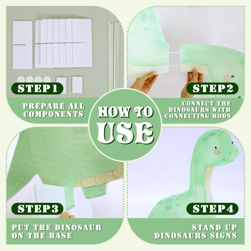 BrightRow 4 Pcs Large Hatching Soon Baby Shower Decoration Dinosaur Baby Shower Decorations Dino Birthday Party Decor Cartoon Dinosaur Cutouts Cardboard Standup Centerpiece Photo Booth Props - Image 5