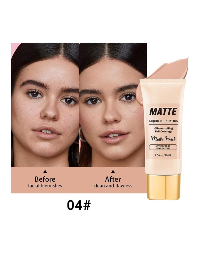 Excefore Concealer Foundation, Face Matte Concealer Liquid Foundation Makeup Set, Makeup for Ageing Skin to Smooth and Hide Pores,Waterproof Corrects Tattoo Concealer Foundation - Image 2
