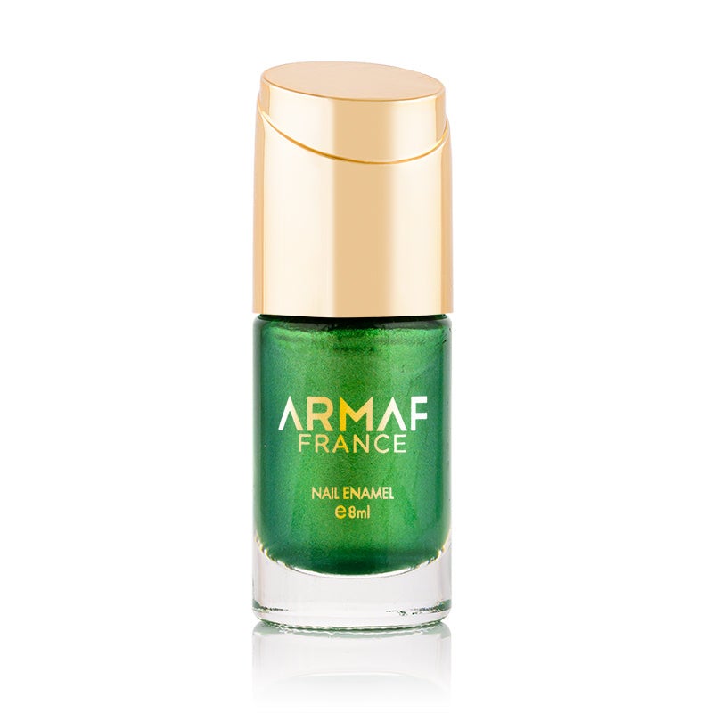 Armaf France Glitter Nail Enamel 8ml, Satin Emerald, Long Lasting Nail Polish, Shimmer Finish High Shine, Quick Dry Resistant Nail Colour, Long Lasting, Lightweight & Non Sticky, Best For Every Outfit