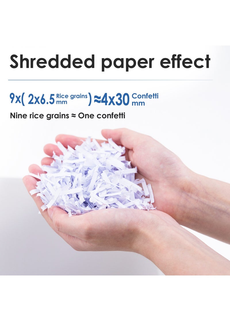 Deli - Deli E9945 Paper Shredder, 6-Sheet Capacity, 2-Min Continuous Run Time, 12L Bin, 4×30mm Cross-Cut, Noise ≤80dB, Shreds Paper Clips & Staples, Black - Image 1