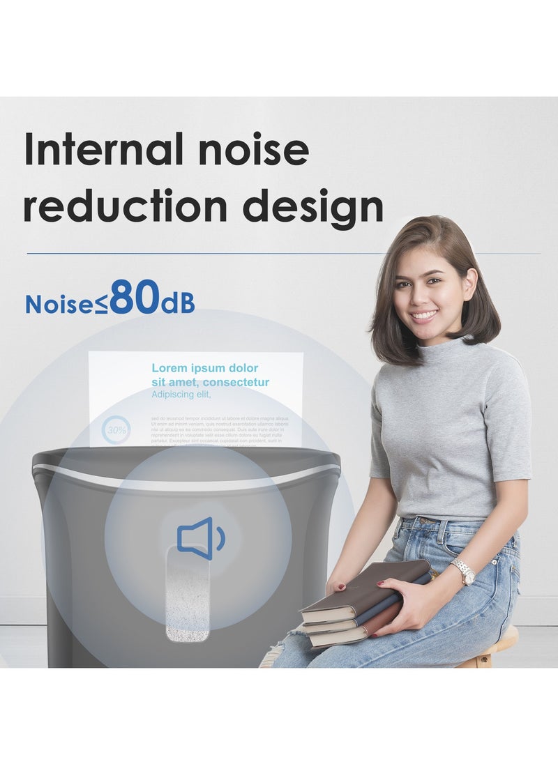 Deli - Deli E9945 Paper Shredder, 6-Sheet Capacity, 2-Min Continuous Run Time, 12L Bin, 4×30mm Cross-Cut, Noise ≤80dB, Shreds Paper Clips & Staples, Black - Image 1