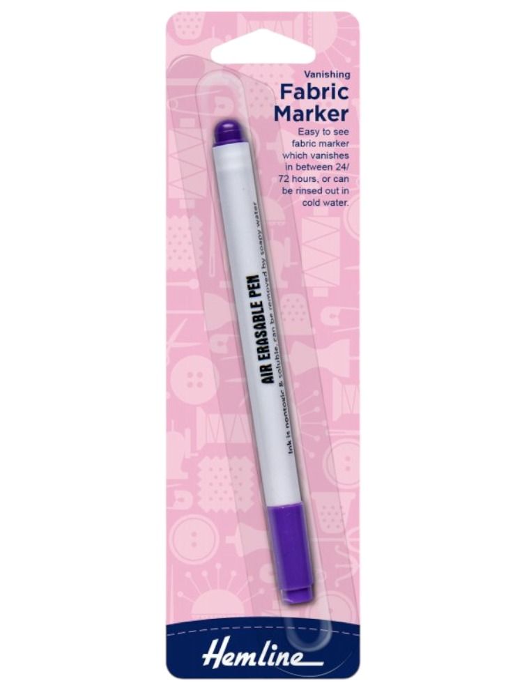 Hemline 1 Piece Vanishing Fabric Marker Easy to See Fabric Marker Which Vanishes in Between 24 To 72 Hours or Can be Rinsed Out in Cold Water Ink is Nontoxic And Soluble Can Be Removed By Soapy Water - Image 1