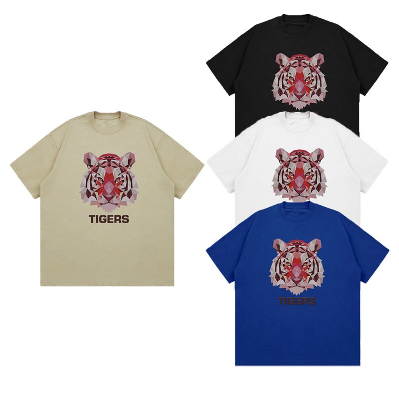 Fashion Brand Heavy Non-Transparent 260G American Small Neckline Tiger Head Printed Niche Advanced Loose Casual Short Sleeve T-Shirt - Image 4