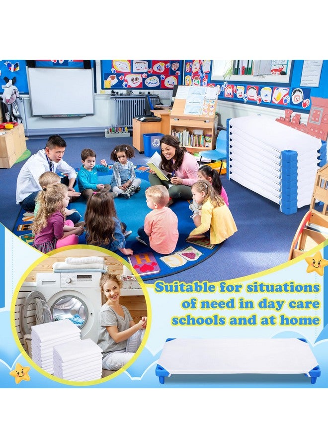 Macarrie 20 Pack Toddlers Cot Sheets for Daycare Preschool Standard Size 23.62 x 51.15 Inch Soft Breathable Nap Sheet Polyester Cotton White Cot Sheets for Boys Girls Naptime Sleeping for Cots Mat - Image 5