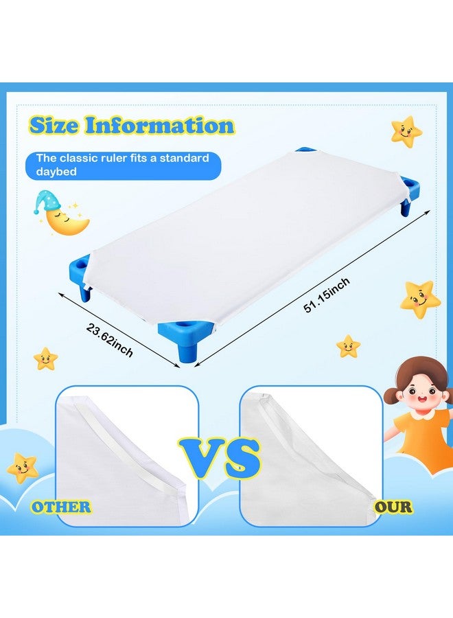 Macarrie 20 Pack Toddlers Cot Sheets for Daycare Preschool Standard Size 23.62 x 51.15 Inch Soft Breathable Nap Sheet Polyester Cotton White Cot Sheets for Boys Girls Naptime Sleeping for Cots Mat - Image 3