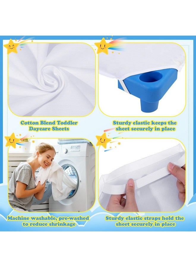 Macarrie 20 Pack Toddlers Cot Sheets for Daycare Preschool Standard Size 23.62 x 51.15 Inch Soft Breathable Nap Sheet Polyester Cotton White Cot Sheets for Boys Girls Naptime Sleeping for Cots Mat - Image 4