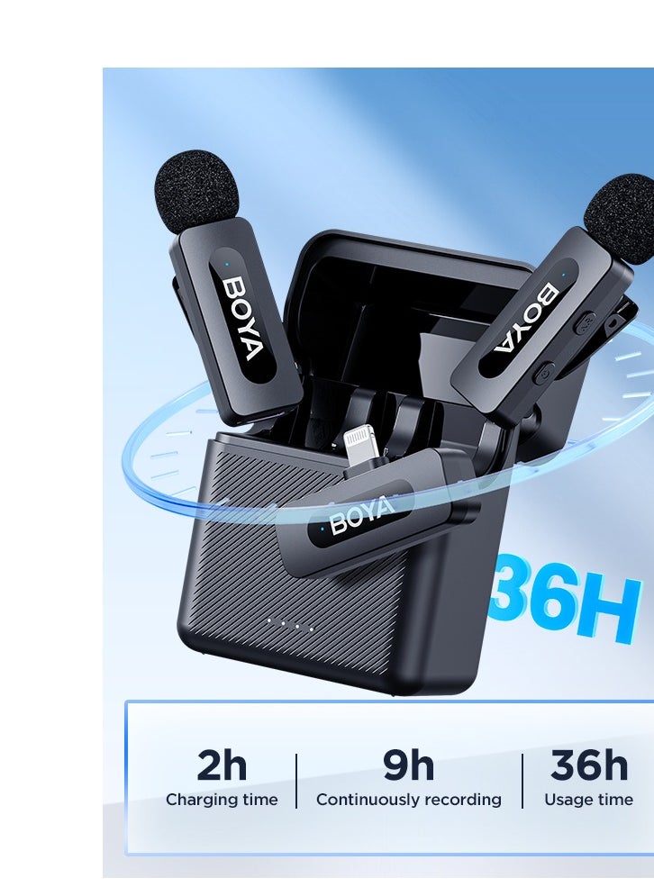 BOYA BOYA BY-V3 wireless microphone with charging case, noise cancelling lavalier microphone, mini microphone with 100M transmission, used for recording TikTok, YouTube content, creators, live broadcasts, interviews, recordings, iPhone, Android, smartphone, DSLR camera, laptop  - Image 5