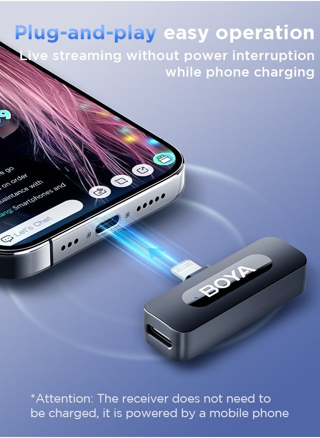 BOYA - BOYA BY-V3 wireless microphone with charging case, noise cancelling lavalier microphone, mini microphone with 100M transmission, used for recording TikTok, YouTube content, creators, live broadcasts, interviews, recordings, iPhone, Android, smartphone, DSLR camera, laptop - Image 1