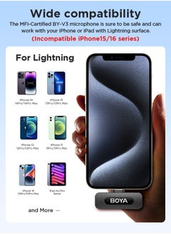 BOYA BOYA BY-V3 wireless microphone with charging case, noise cancelling lavalier microphone, mini microphone with 100M transmission, used for recording TikTok, YouTube content, creators, live broadcasts, interviews, recordings, iPhone, Android, smartphone, DSLR camera, laptop  - Image 2