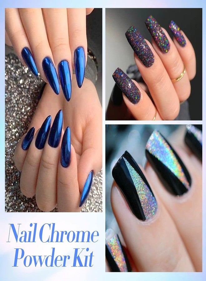 NAILWIND Mirror Chrome Nail Powder Set 12 Colors Metallic Mirror Effect Nail Powder Holographic Aurora Chameleon Pigment for Nail Art Gel Polish Mermaid Powder Decoration Sets - Image 5