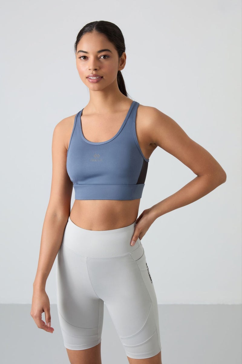 Tommy Life Petrol Cross Back Detail Slim Fit U Neck Padded Women's Sports Bustier - 97121 - Image 4