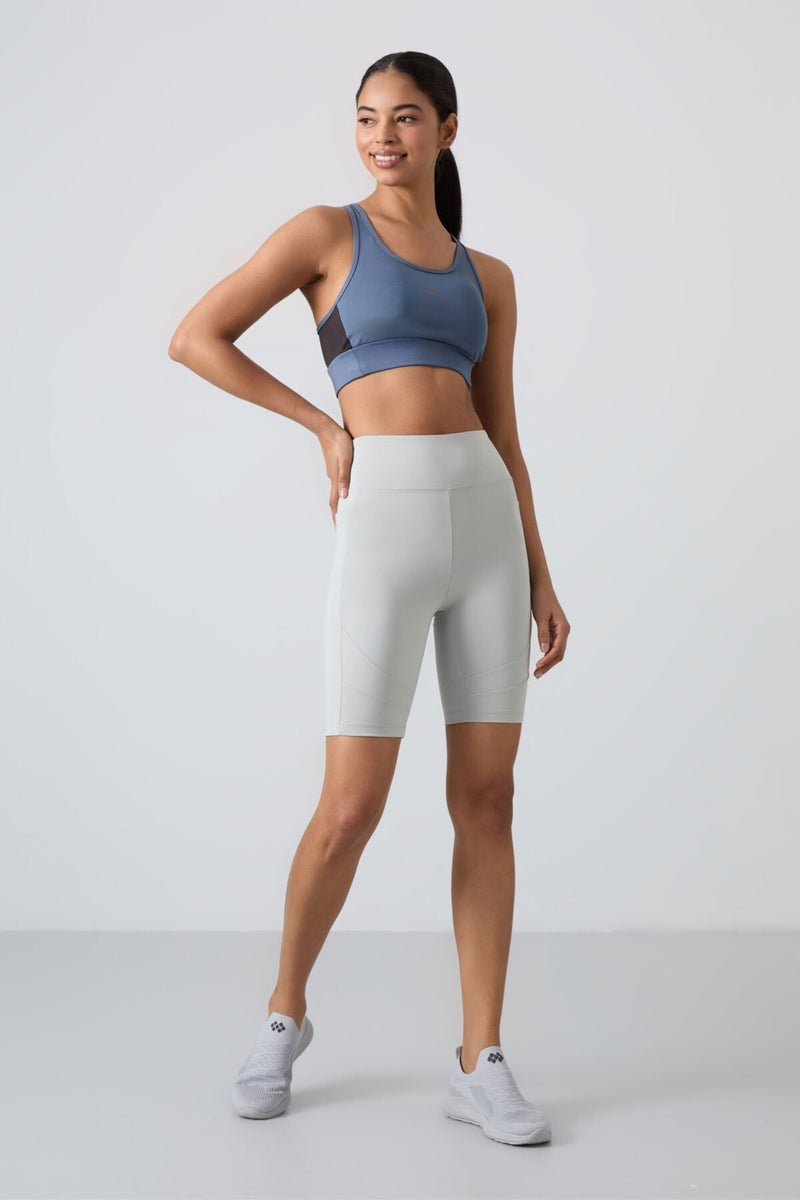 Tommy Life Petrol Cross Back Detail Slim Fit U Neck Padded Women's Sports Bustier - 97121 - Image 3