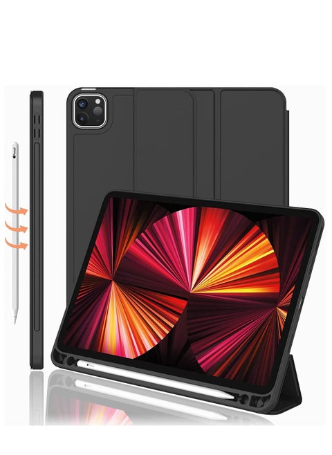 iPad Smart Case Support Touch Screen Auto On/Off with Auto Charging 2nd Generation Pen Holder for New iPad Pro 11 inch 2022 (4th generation)/2021 (3rd generation)/2020 (2nd generation) - Black