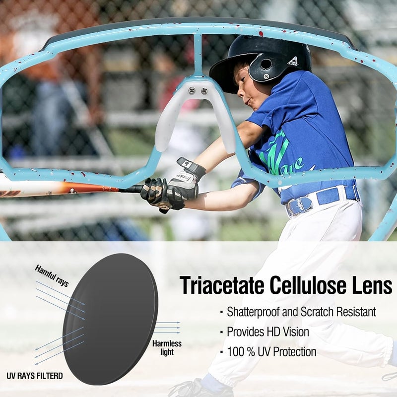 Duco Repeated use resistant selected material Polarized Kids Sunglasses Youth Sports Cycling Shades Lightweight Frame UV400 Child Boys Girls Baseball SunGlasses DK310 Daily life matching design - Image 4