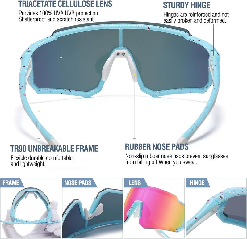 Duco Repeated use resistant selected material Polarized Kids Sunglasses Youth Sports Cycling Shades Lightweight Frame UV400 Child Boys Girls Baseball SunGlasses DK310 Daily life matching design - Image 3