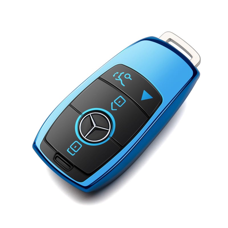 ZSPDACC Compatible with Mercedes Benz Key Fob Cover Blue Accessories