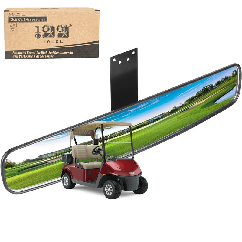 10L0L Panoramic Convex Golf Cart Mirror for Yamaha, EZGO, Club Car, Golf Cart Rear View Mirror - Image 1
