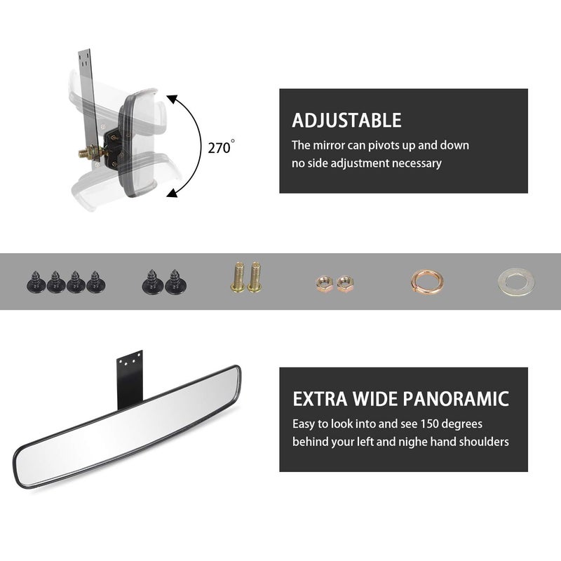 10L0L Panoramic Convex Golf Cart Mirror for Yamaha, EZGO, Club Car, Golf Cart Rear View Mirror - Image 5