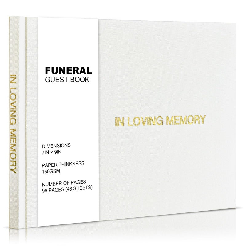 EBEGEE Funeral Guest Book Timeless Keepsake Celebration of Life Guest Book Durable and Smooth Writing Guest Book for Memorial Service Thoughtful Design Funeral Guest Book for Memorial Service