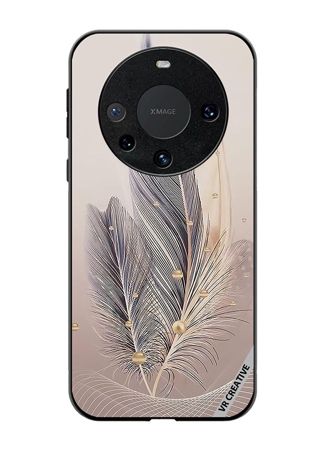 VR CREATIVE Protective Case Cover For Huawei Mate 60 Pro Plus Feather Leaf Art Design Multicolour - Image 1