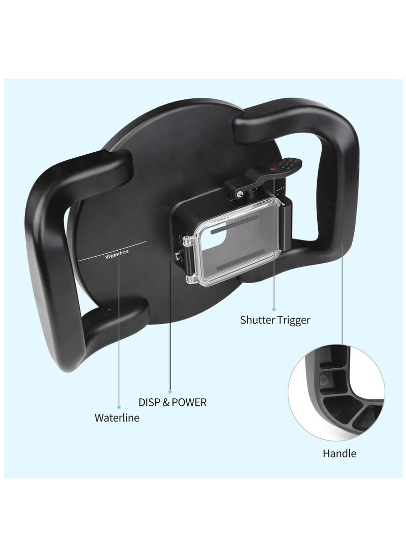 Dual-Handle Stabilizer Grip Dome Port for GoPro Hero 9/10 Action Camera-Overall Design, Convenient Operation, Waterproof up to 45M/147ft
