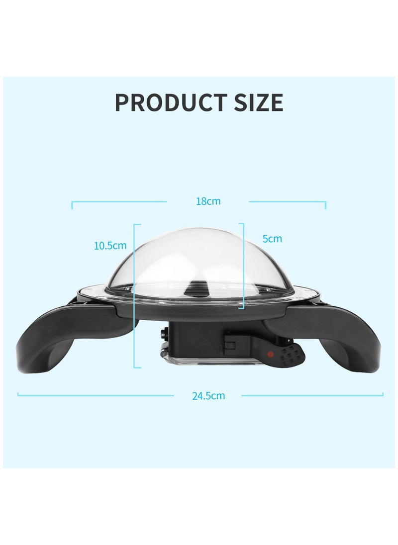 Dual-Handle Stabilizer Grip Dome Port for GoPro Hero 9/10 Action Camera-Overall Design, Convenient Operation, Waterproof up to 45M/147ft