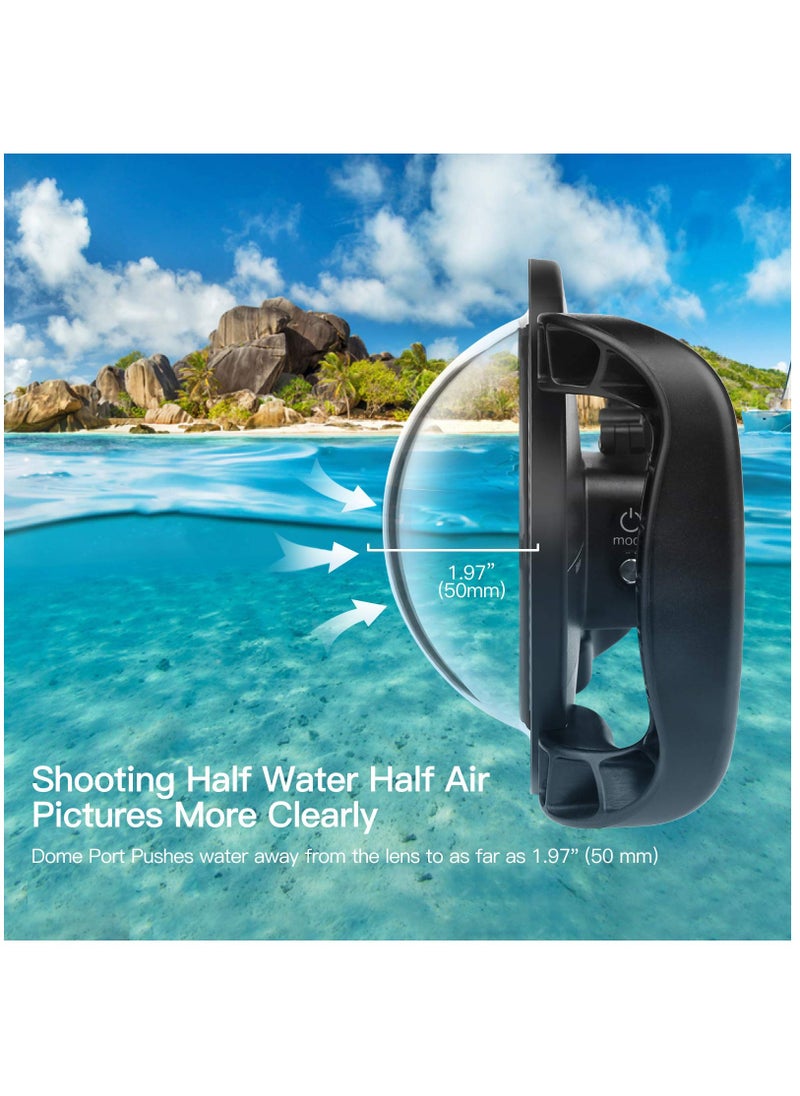 Dual-Handle Stabilizer Grip Dome Port for GoPro Hero 9/10 Action Camera-Overall Design, Convenient Operation, Waterproof up to 45M/147ft