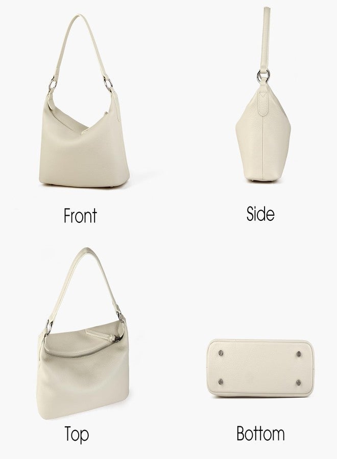 DONNAIN Genuine Leather Hobo Bag for Women, Small Shoulder Bags and Hobo Crossbody Bags for Women with Adjustable Strap (New Beige, Small) - Image 4
