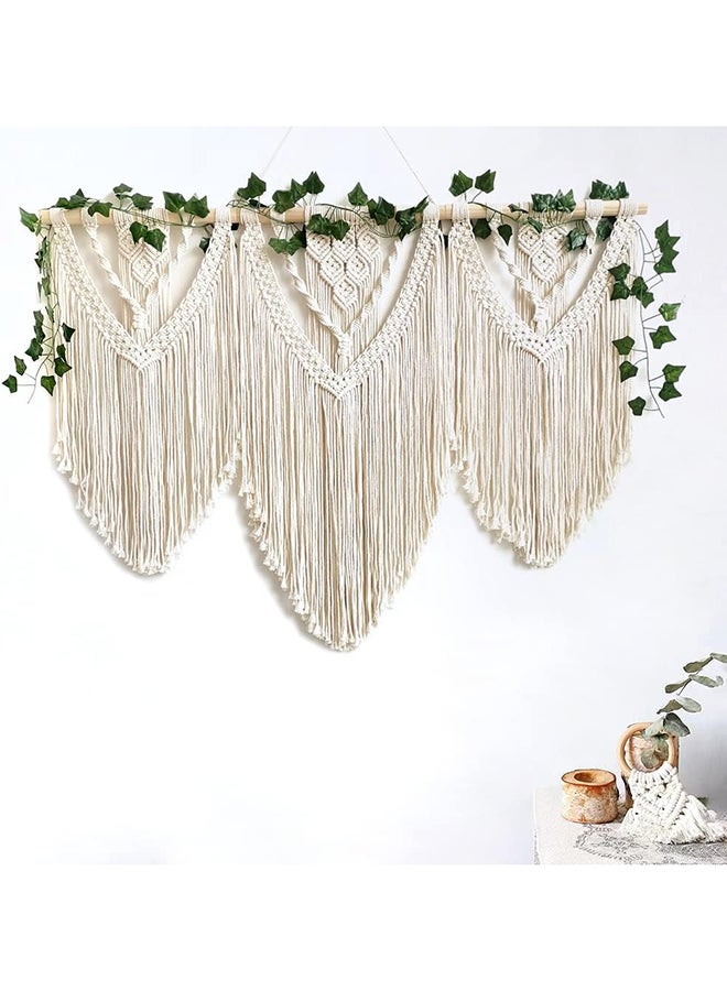 انتيكيانو مكرمية جدارية كبيرة للتعليق على الحائط، ديكور عصري بوهيمي 106x81 سم - Image 1