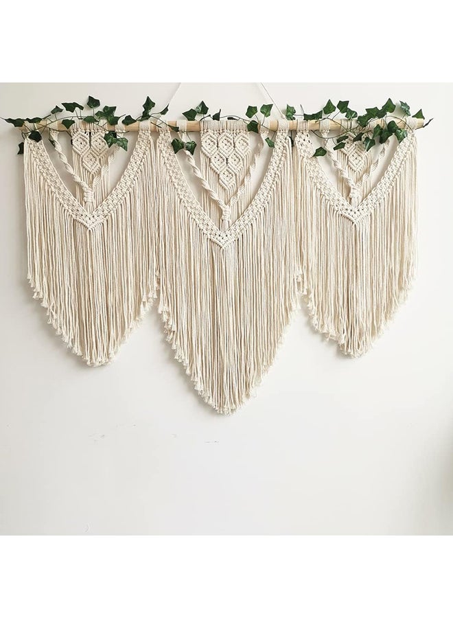 انتيكيانو مكرمية جدارية كبيرة للتعليق على الحائط، ديكور عصري بوهيمي 106x81 سم - Image 4