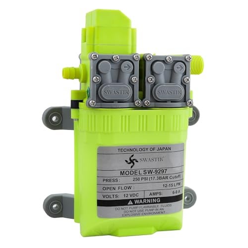 SWASTIK High Pressure Pumps 12v DC Water Pump Diaphragm Pump Double Motor Pump Motor (250 PSI FLOW RATE- 12 To 15 Liter Par Minute SW-9297) - Image 3