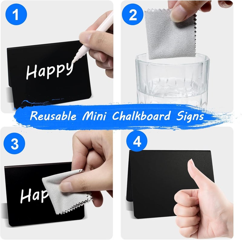 Pintuson 40 Pack Food Labels for Party Buffet - Mini Chalkboard Signs - Food Tags for Party Buffet - Catering Supplies Buffet Display, 3x4 Inches, Easy to Write and Wipe - Image 3
