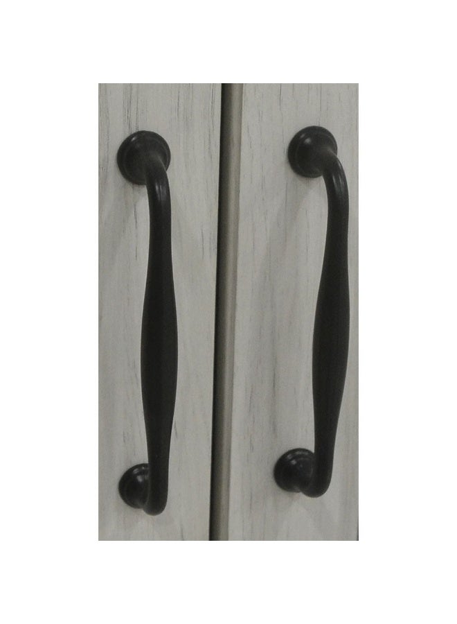 DANUBE HOME خزانة زينيث ذات 5 أبواب مع أدراج ومرآة لتعليق الملابس، رف تخزين قوي إضافي، منظم بتصميم حديث، خزائن موفرة للمساحة لغرفة النوم - بلوط أبيض/أسمنت - Image 2