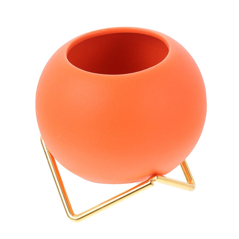 1 Set of Decorative Round Flowerpot Small Flower Holder Planter - Image 3