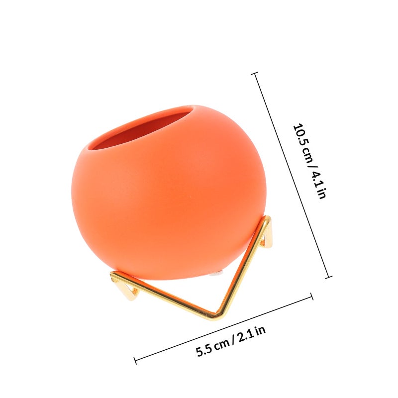 1 Set of Decorative Round Flowerpot Small Flower Holder Planter - Image 2
