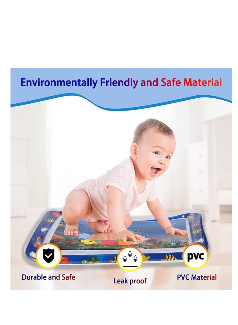 Inflatable Tummy Time Water Mat Baby Sensory Toys Water Play Mat For Baby Early Development Inflatable Water Mat Baby Playmat Sensory Tummy Time Mat For 0-12 Months Activity Toys Mermaid - Image 3