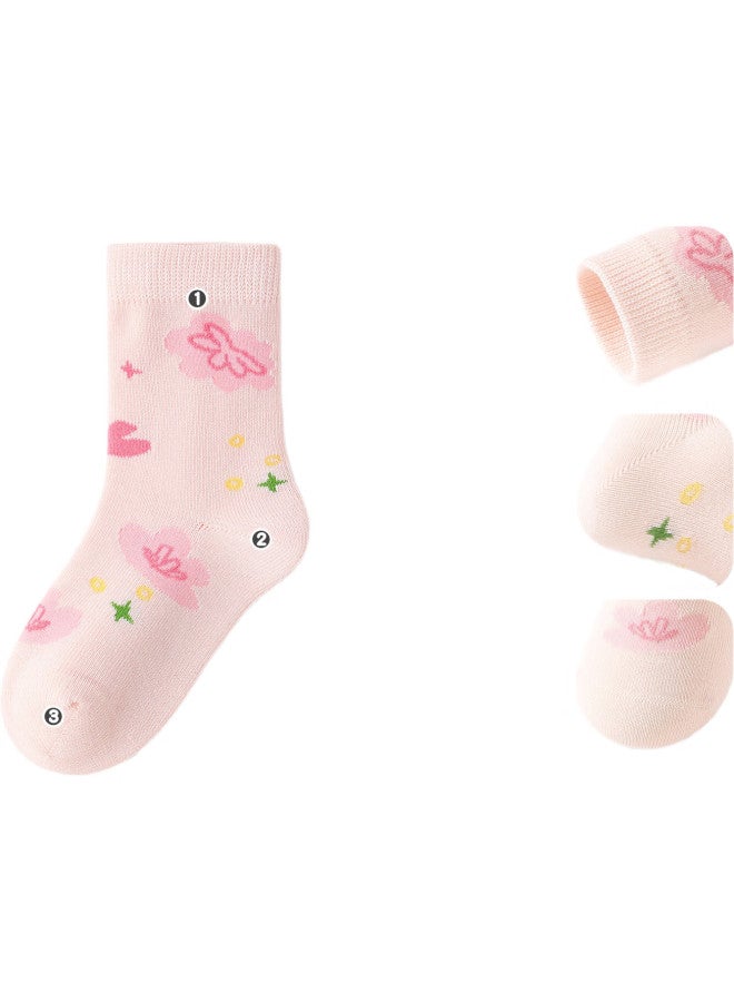 Bambi Children'S Socks, Autumn And Winter, For Girls, Big Kids, Students, Spring And Autumn, Seamless Mid-Calf Cotton Socks, Bb2479, Size 14-16 - Image 3