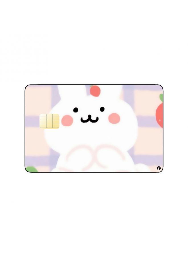 RKN PRINTED BANK CARD STICKER Cute Rabbit Drawing On Strawberry - Image 1