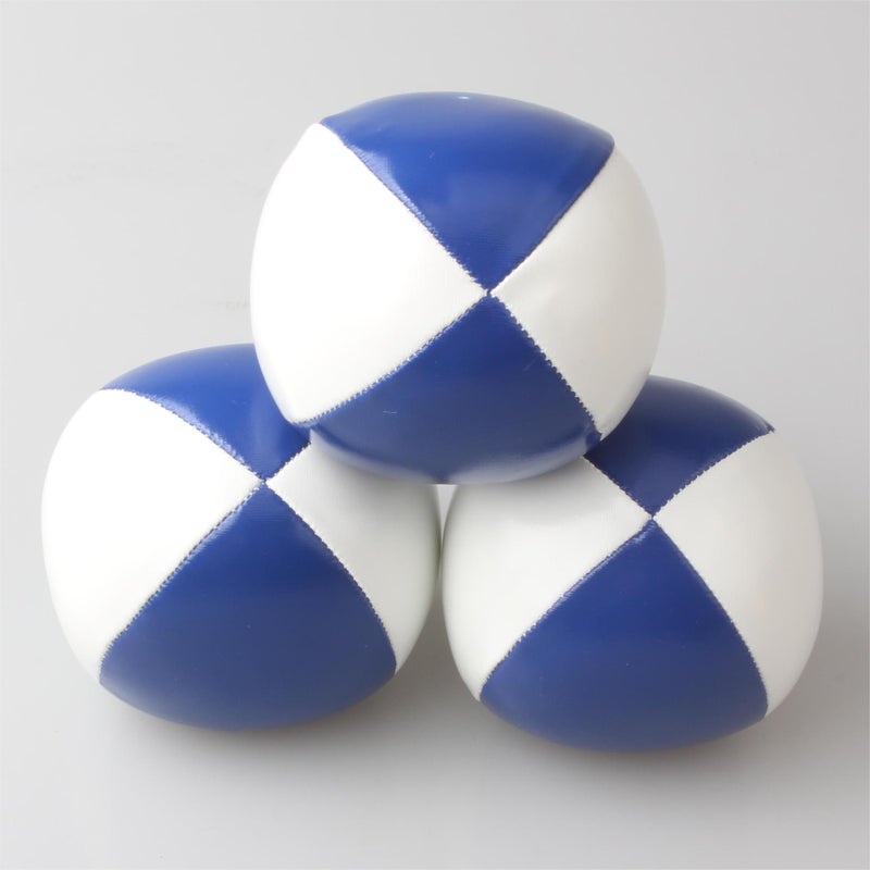 PU Leather Magic Juggling Ball with Net Blue and White