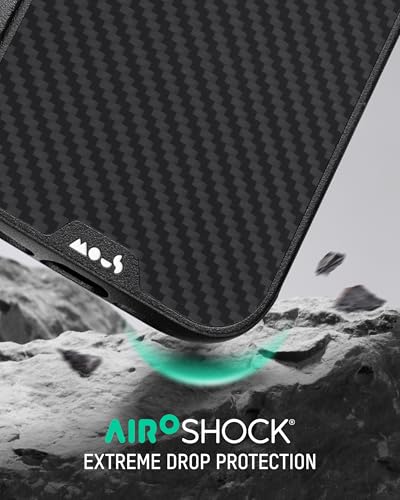 Mous for iPhone Air Case Compatible with MagSafe Limitless Protective Carbon Fibre Cover for iPhone Air Shockproof Full Camera Protection AntiScratch Back Black - Image 3