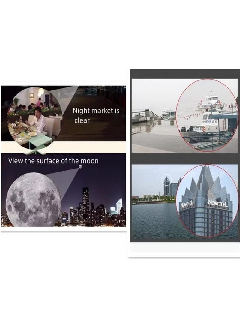 أخبار تلسكوب أحادي العين 2000 × 24، مناسب للبالغين والأطفال، تلسكوب محمول، هدية 8000 متر/80000 متر (مع محول للهاتف المحمول) - Image 4