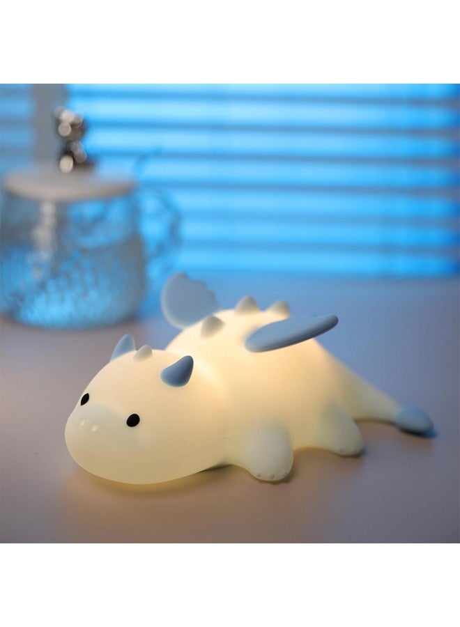 AVEKI Milk Dragon Night Light for Kids, Cute Dinosaur Lamp Gifts for Boys and Girls, Dimmable Silicone Animal Magnetic Bedside Lamp, Rechargeable Squishy Night Light for Toddler Baby Nursery Decor - Image 1