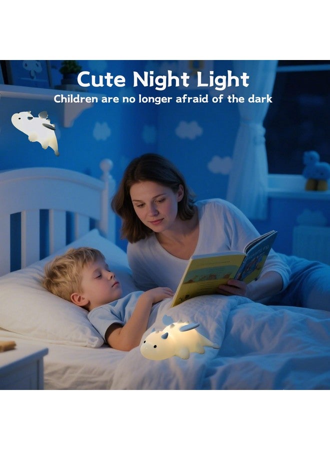 AVEKI Milk Dragon Night Light for Kids, Cute Dinosaur Lamp Gifts for Boys and Girls, Dimmable Silicone Animal Magnetic Bedside Lamp, Rechargeable Squishy Night Light for Toddler Baby Nursery Decor - Image 5