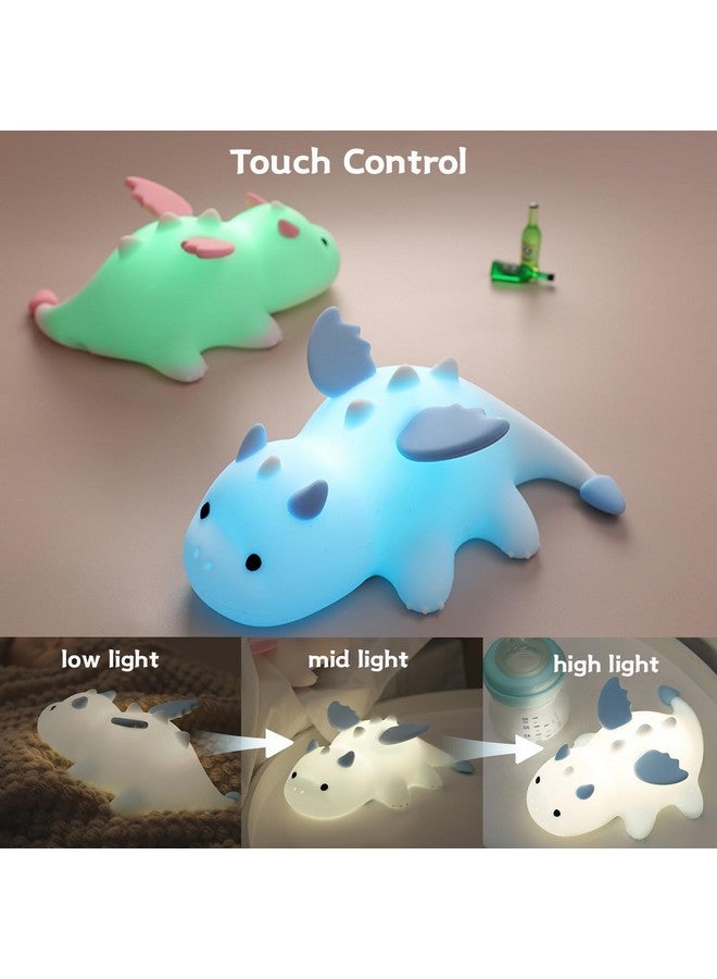 AVEKI Milk Dragon Night Light for Kids, Cute Dinosaur Lamp Gifts for Boys and Girls, Dimmable Silicone Animal Magnetic Bedside Lamp, Rechargeable Squishy Night Light for Toddler Baby Nursery Decor - Image 3