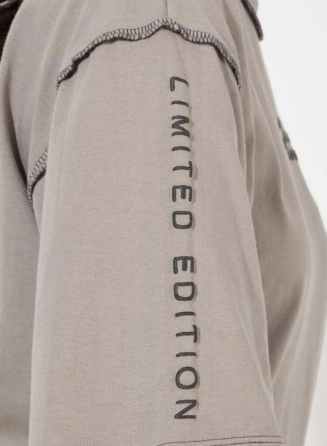 Styli Oversized Overlock Seam Detail Printed T-Shirt
