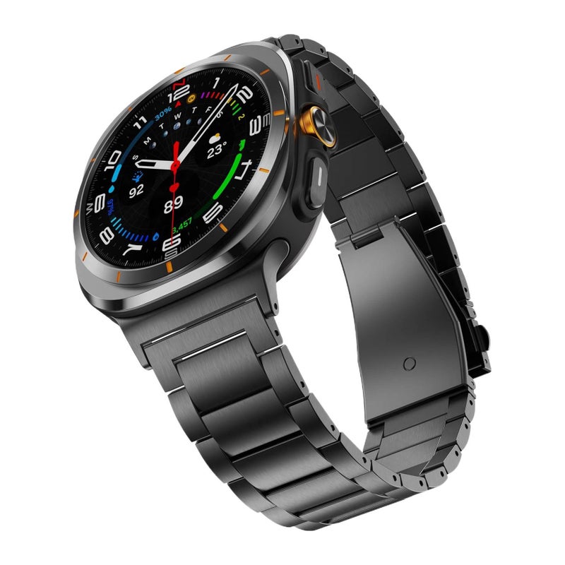 سوار ساعة ذكية سوار معدني من الستانلس ستيل متوافق مع Samsung Galaxy Watch 7 بملاءمة قابلة للتعديل وحزام بديل للاستخدام اليومي باللون ذهبي وردي قابل للتعديل للتخزين العملي للمدرسة - Image 4