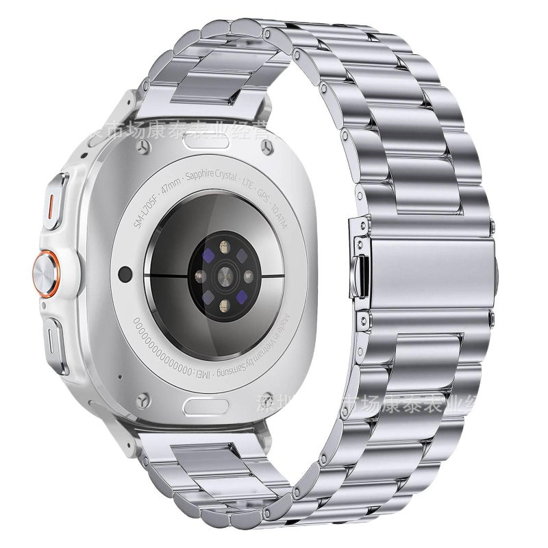 سوار ساعة ذكية سوار معدني من الستانلس ستيل متوافق مع Samsung Galaxy Watch 7 بملاءمة قابلة للتعديل وحزام بديل للاستخدام اليومي باللون ذهبي وردي قابل للتعديل للتخزين العملي للمدرسة - Image 5