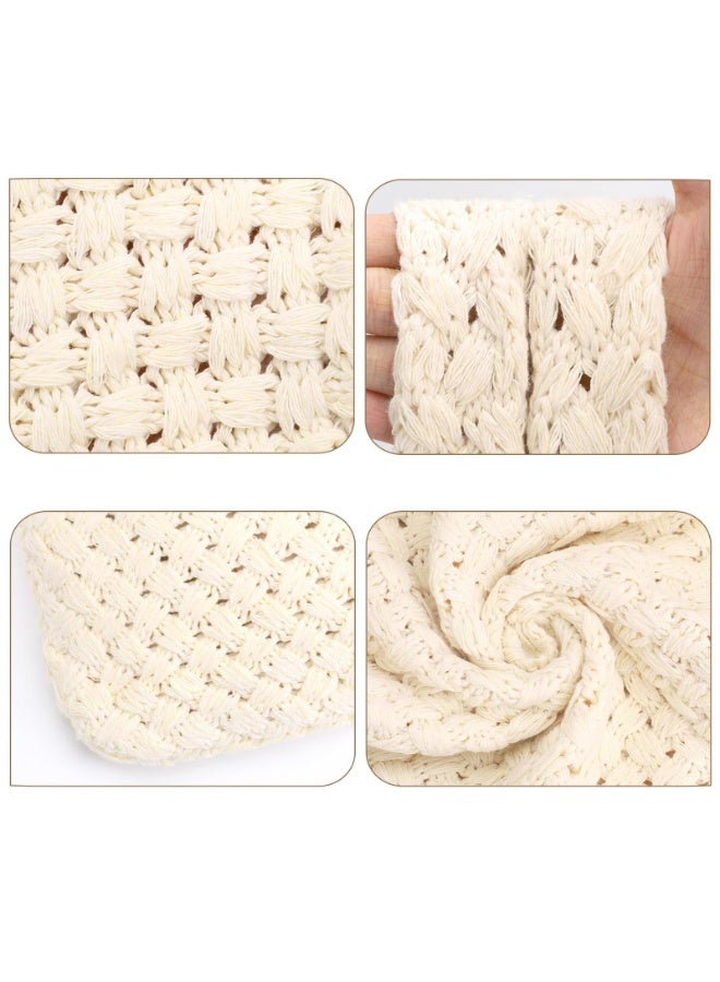Crochet Beach Tote Bag for Women, Beige Knit Shoulder Mesh Bag, Lightweight Boho Style - Image 3