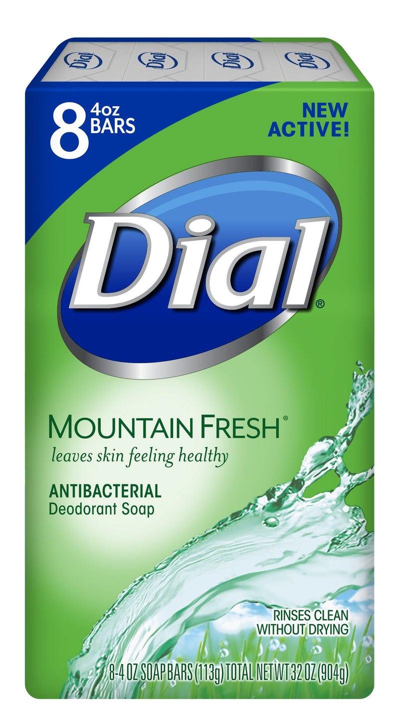 Dial Antibacterial Bar Soap, Refresh & Renew, Mountain Fresh, 4 oz, 8 Bars - Image 1